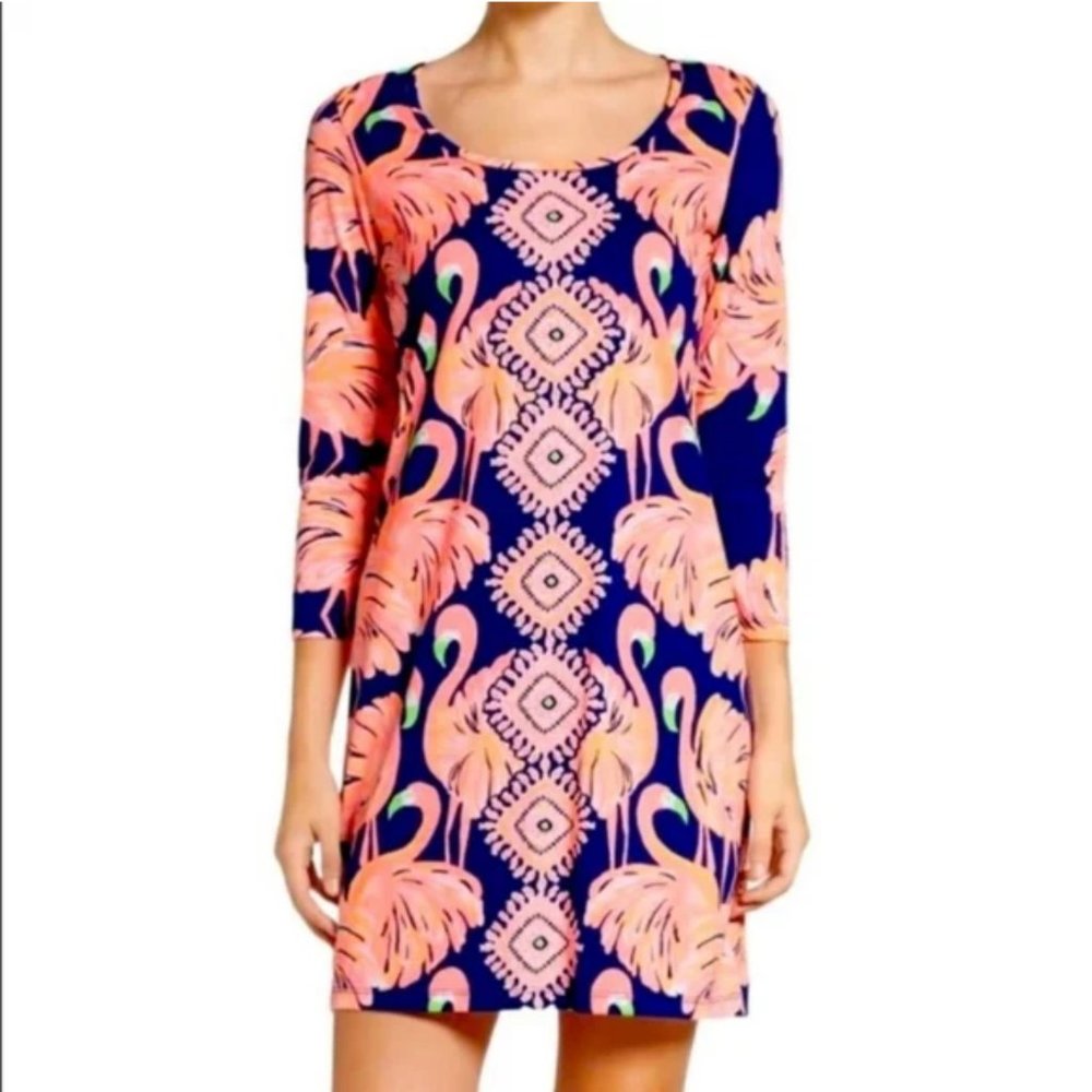 NWOT-Lilly Pulitzer Beacon Dress-Navy/Flamingo-Sz S